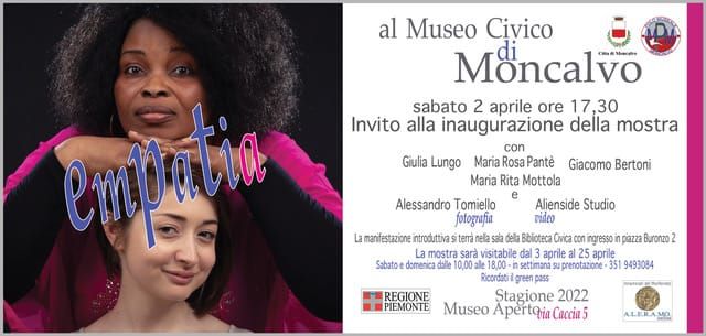 L'invito all'inaugurazione della mostra