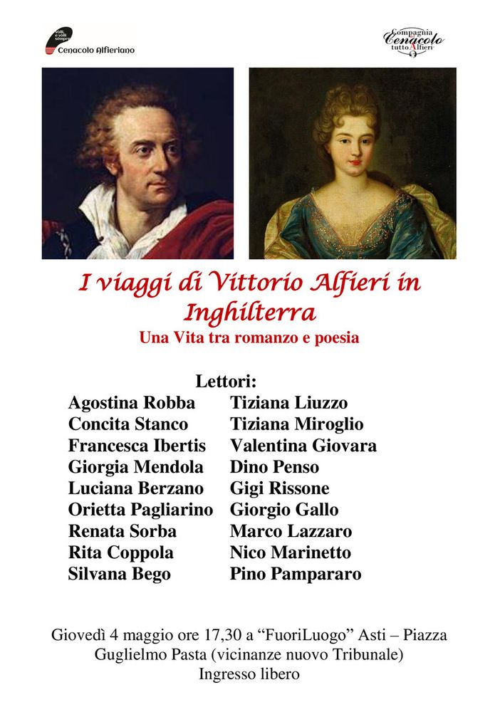 Il 4 maggio al FuoriLuogo &quot;I viaggi di Vittorio Alfieri in Inghilterra&quot;