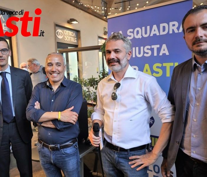 Paolo Lanfranco ritratto insieme a Fabio Carosso, Andrea Giaccone e Riccardo Molinari alla recente presentazione dei candidati Consiglieri della Lega (Ph. Merfephoto - Efrem Zanchettin)