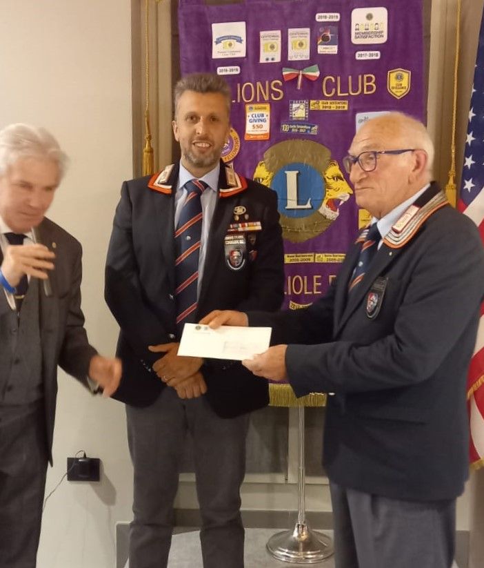 Conviviale Lions Costigliole in omaggio alla Protezione Civile