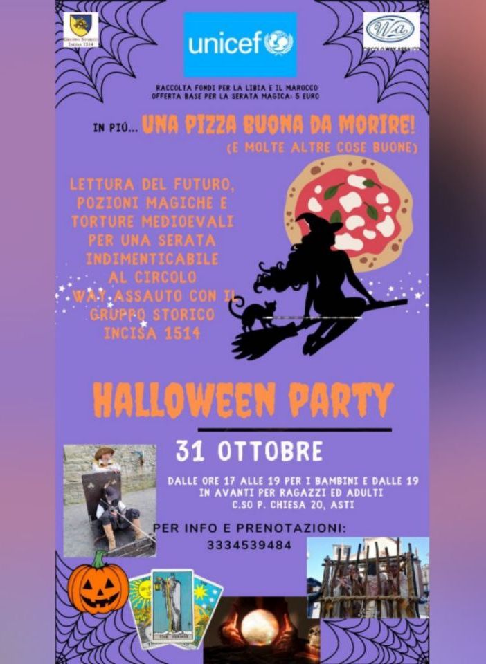 La locandina dell'appuntamento di Halloween organizzato dal Comitato Unicef