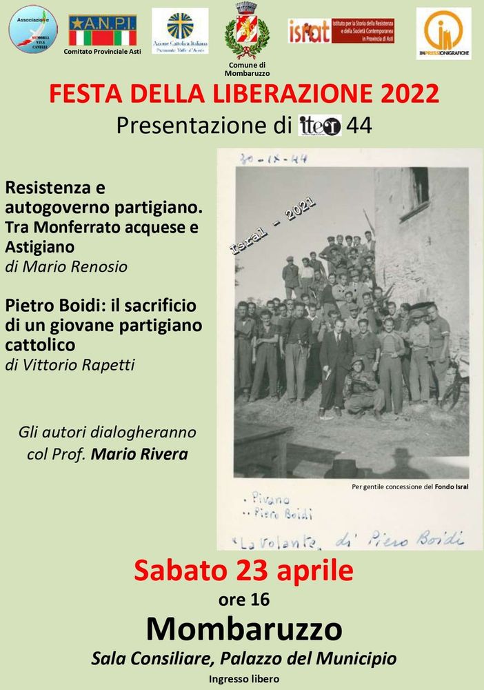La locandina della presentazione in programma sabato a Mombaruzzo