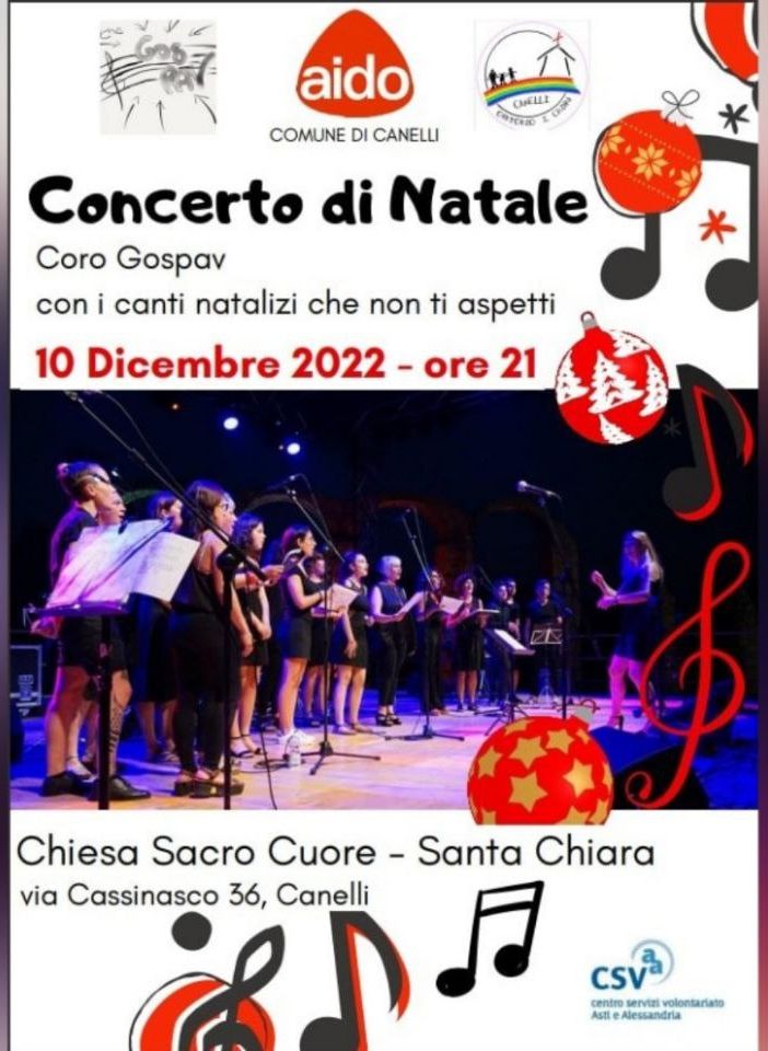 La locandina del concerto in programma la sera di sabato 10 dicembre