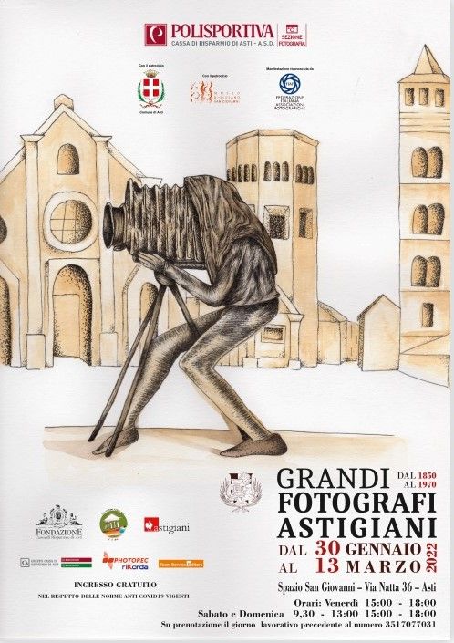 La locandina della mostra dedicata ai grandi maestri astigiani della fotografia