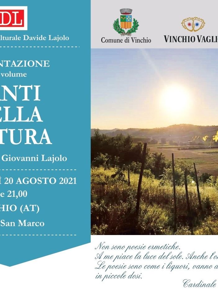 Vinchio sarà cornice della presentazione delle poesie del cardinale Giovanni Lajolo