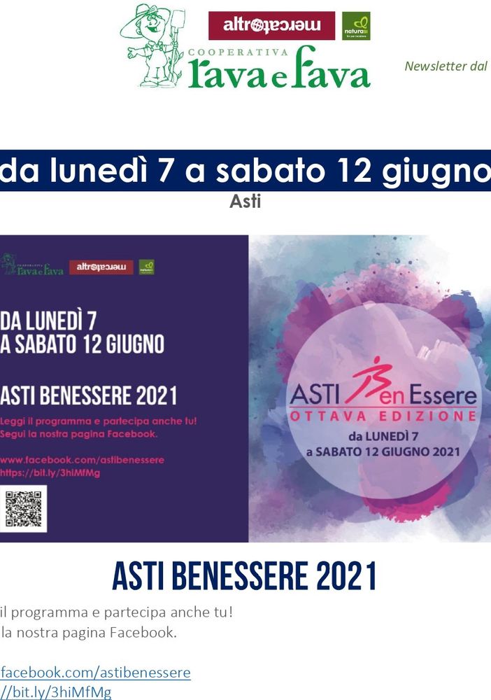 Il mese di maggio alla Rava e Fava di Asti è ricco di eventi e proposte