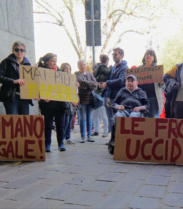La manifestazione della sinistra astigiana in occasione del Decreto Cutro