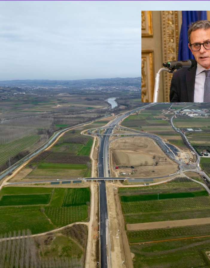 Il tratto di autostrada e, nel riquadro, il consigliere regionale del Movimento 5 Stelle