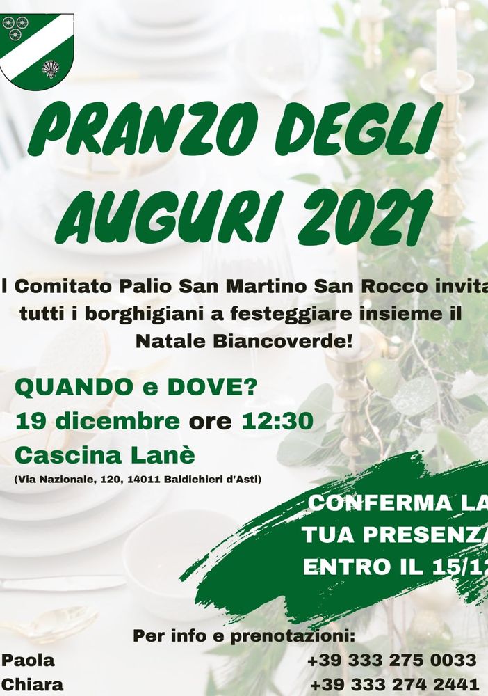 La locandina del pranzo natalizio biancoverde