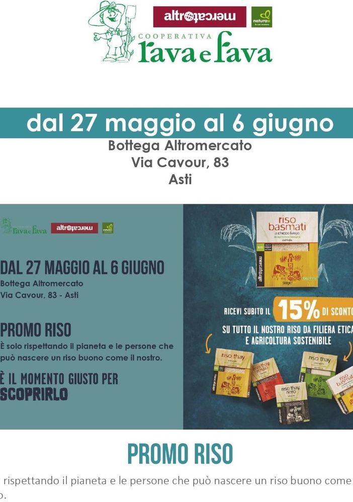 Alla Bottega Rava e Fava una campagna per promuovere il riso buona