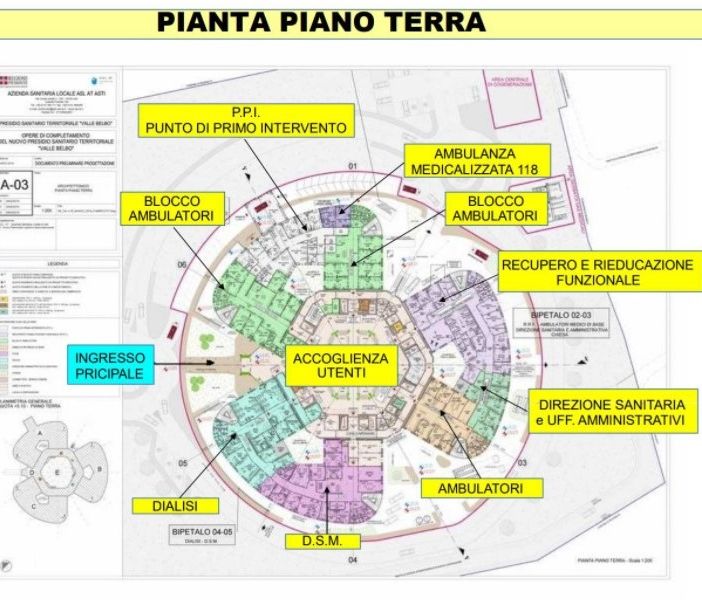 Planimetrie ospedale Valle Belbo