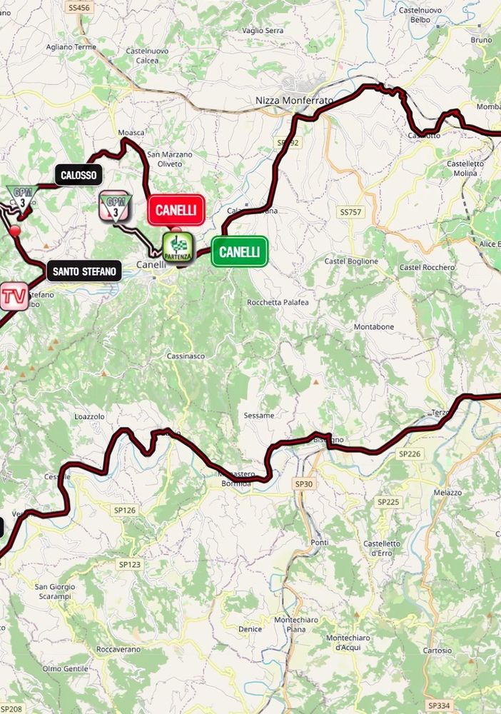 La planimetria della tappa canellese del Giro Rosa