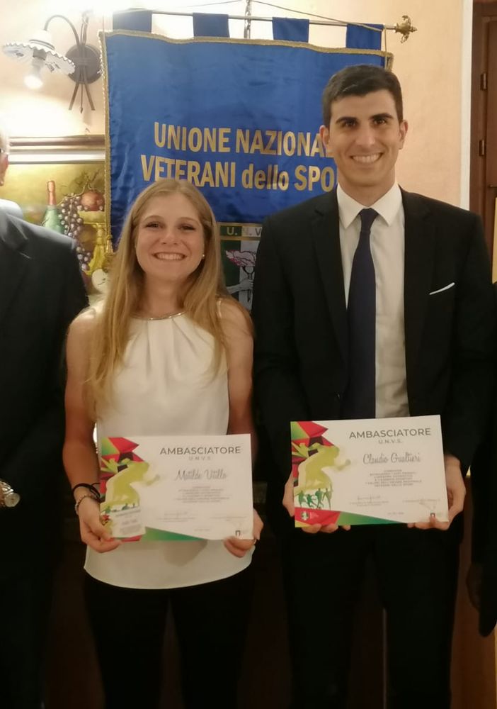 Veterani dello Sport consegnano diplomi a Matilde Vitillo e Claudio Gualtieri