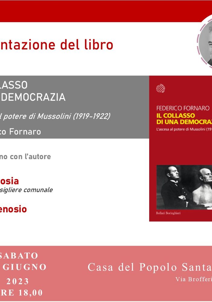 Presentazione astigiana per il saggio dell'On. Fornaro sull'ascesa del fascismo