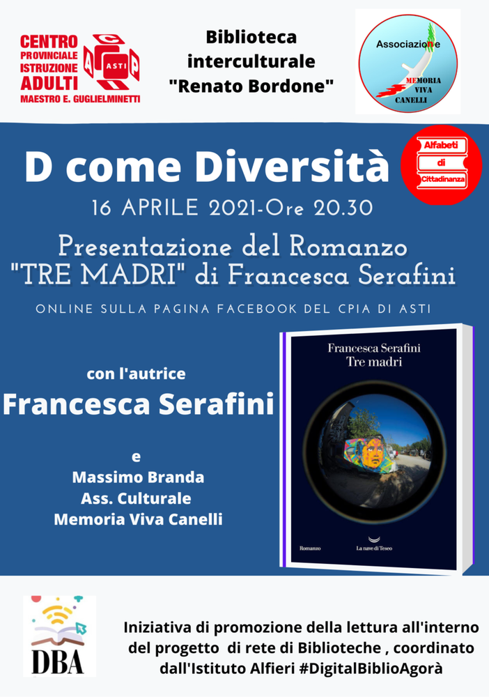 Locandina dell'incontro online con Francesca Serafini