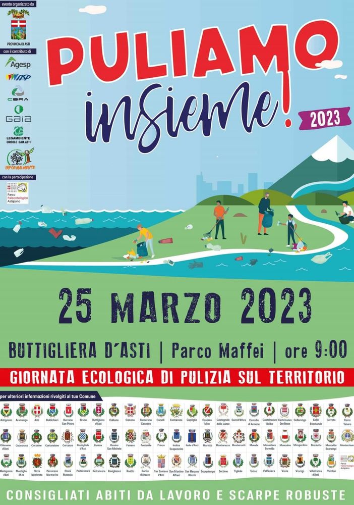 Buttigliera, il 25 marzo appuntamento con &quot;Puliamo insieme&quot;