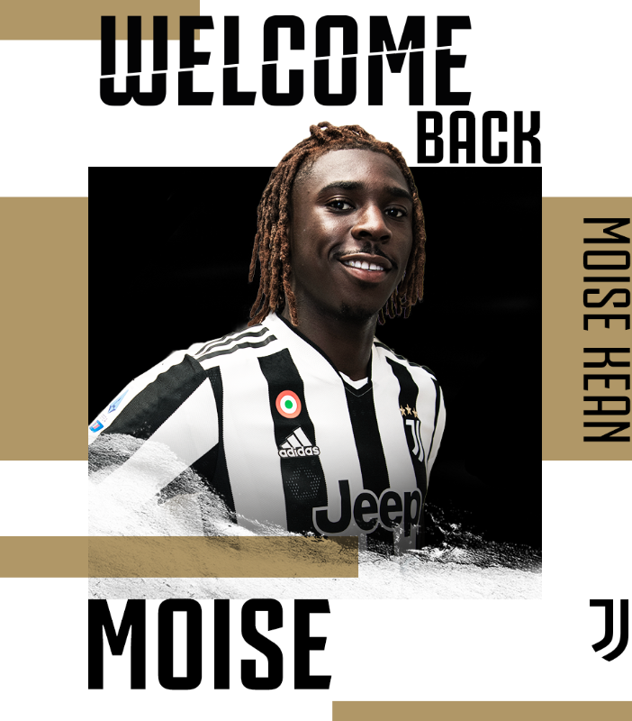 L'immagine con cui la Juventus ha accompagnato l'annuncio del ritorno di Kean in bianconero
