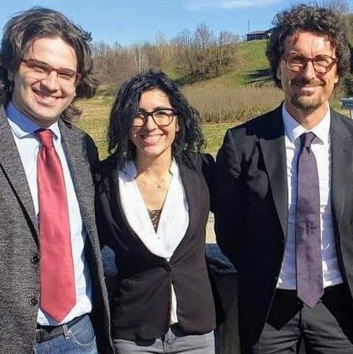 La neo ministra Dadone con il deputato astigiano Romano e l'ex ministro Toninelli