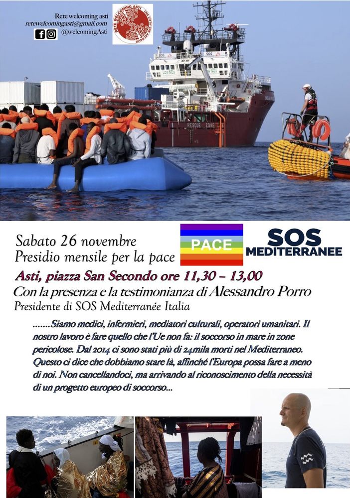 Sabato ad Asti un presidio della Rete Welcoming con le testimonianze di Alessandro Porro
