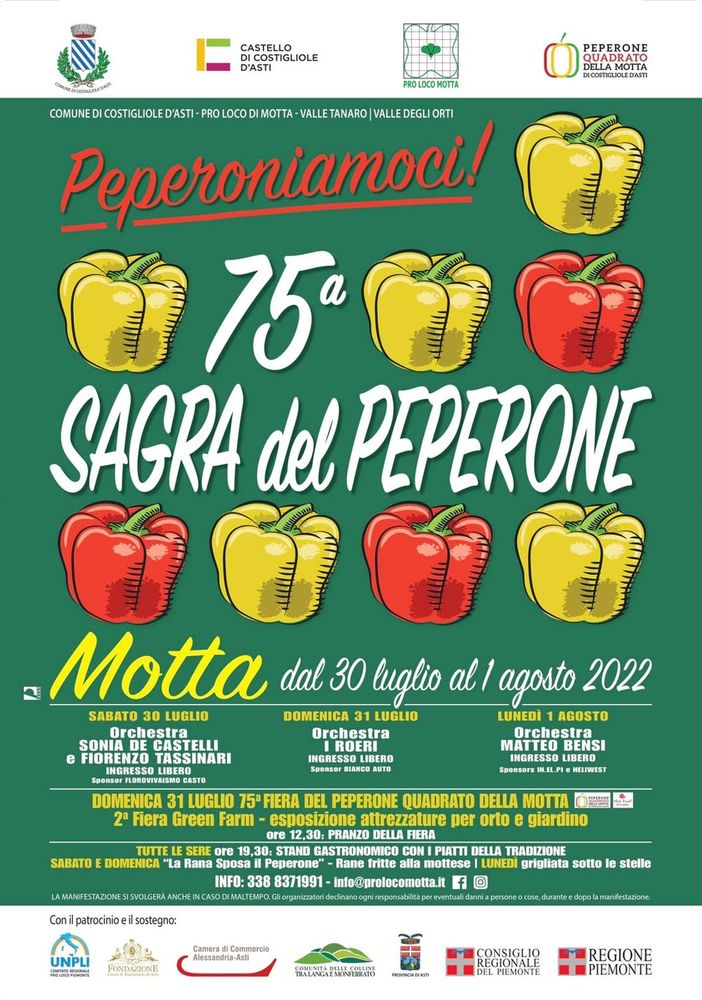 La locandina dell'edizione 2022 della Sagra del Peperone di Motta