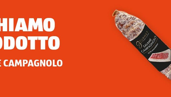 Il banner di richiamo comparso sul sito di Aldi