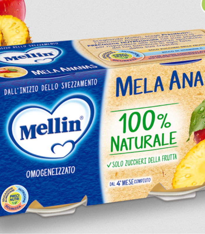 Rischio frammenti di vetro nell’omogeneizzato Mellin al gusto mela ananas. Segnalato un lotto