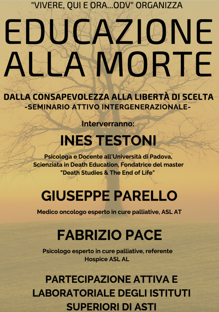 Sabato 4 febbraio ad Astiss il seminario &quot;Educazione alla Morte&quot;