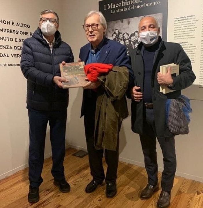 Vittorio Sgarbi in visita alla mostra &quot;I Macchiaioli&quot;