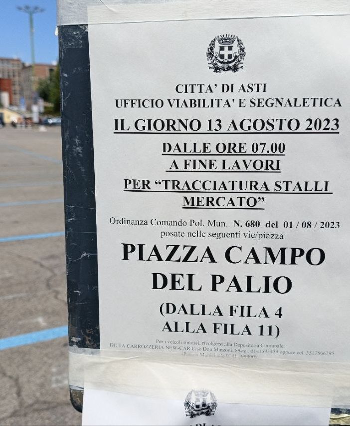 Da domenica in piazza del Palio si tracciano gli stalli per lo spostamento del mercato