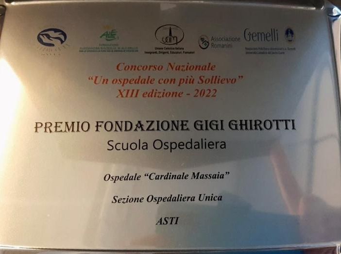 Concorso nazionale &quot;Un ospedale con più sollievo&quot;: la scuola ospedaliera del Massaia vince il primo premio