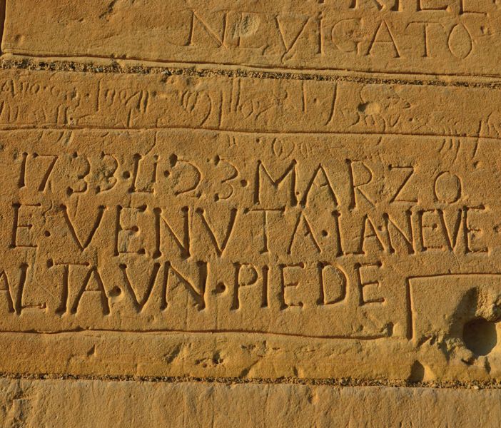 Uno dei graffiti della chiesa di Casorzo