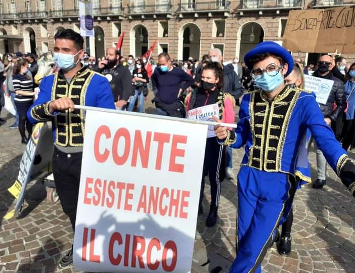 Il Circo delle Stelle durante la manifestazione a Torino