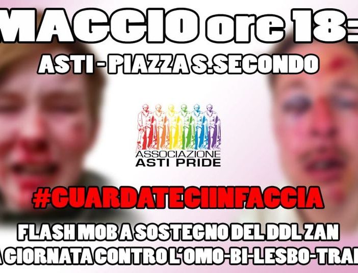 Lunedì 17 Asti Pride e Agedo in piazza San Secondo per la Giornata Internazionale contro l’omo-lesbo-bi-transfobia