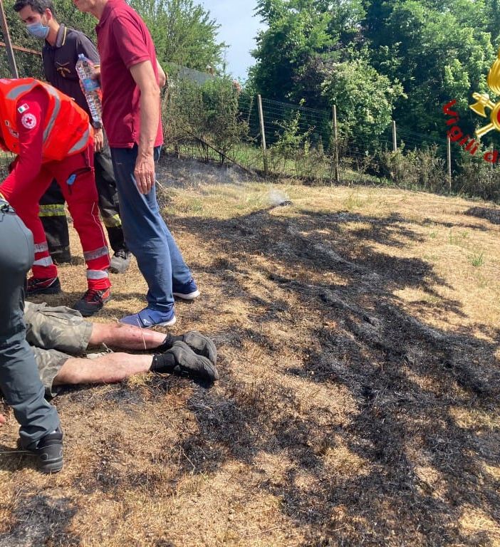 Asti: uomo rimasto ustionato in un incendio sterpaglie in zona Valmanera