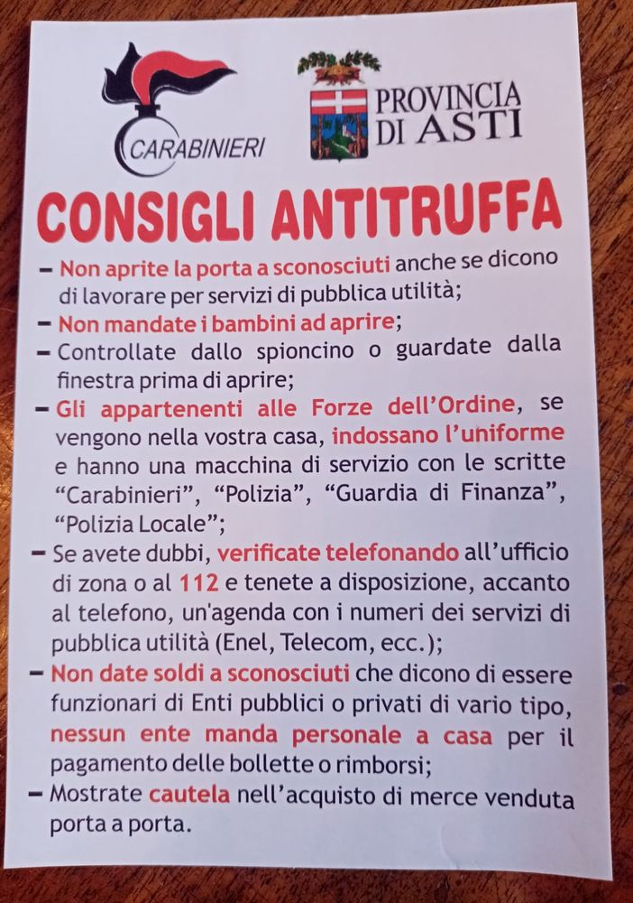 Volantino sulla sicurezza