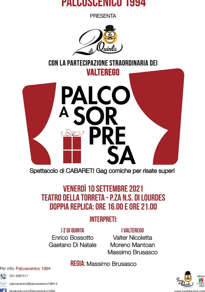 La locandina dello spettacolo in programma venerdì