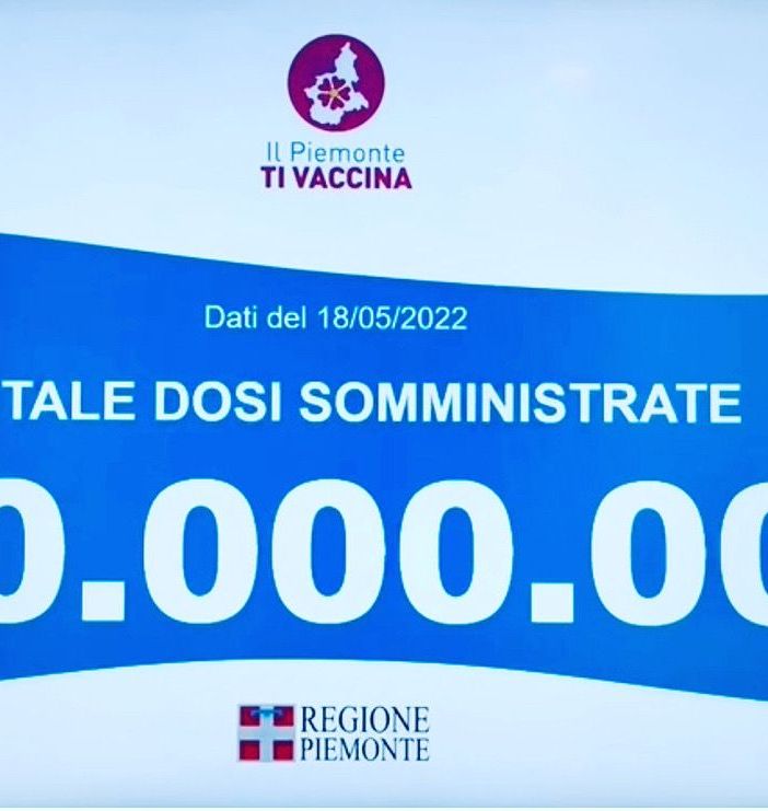 Covid, il Piemonte ha superato 10 milioni di dosi di vaccino somministrate