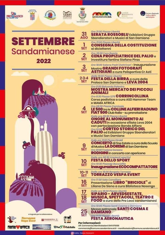 La locandina del &quot;Settembre Sandamianese&quot;