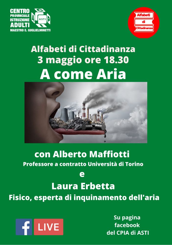 Il 3 maggio il Cpia tornerà a parlare di ecologia, con la diretta ”A come Aria”