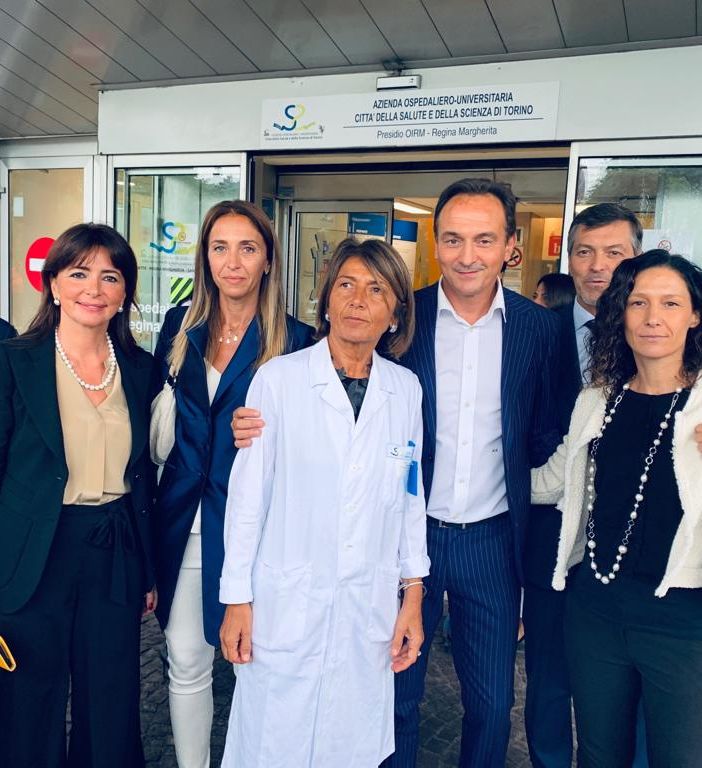 il presidente Cirio e gli assessori Chiorino e Caucino venerdì scorso al Regina Margherita per l’inaugurazione dell’anno scolastico ospedaliero