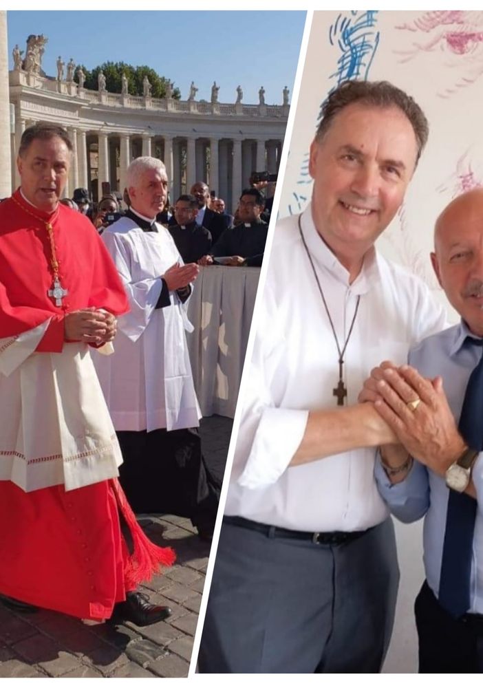Il Rettore maggiore nominato cardinale e la foto con il sindaco di Castelnuovo (Fonte Facebook)
