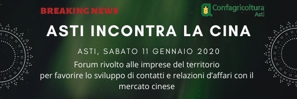 Confagricoltura, Asti incontra la Cina: nuove opportunità per le aziende del territorio