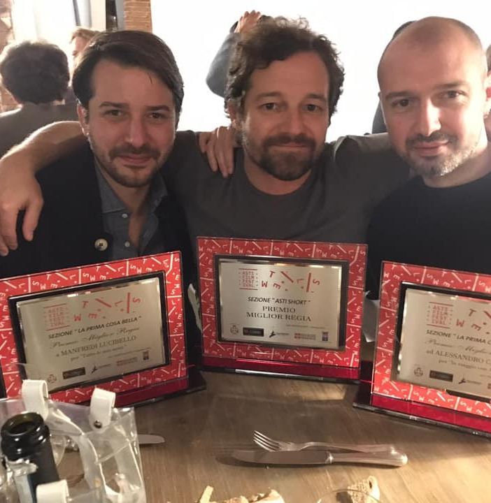 Manfredi Lucibello Brando De Sica Alessandro Capitani i tre premiati per la Miglior Regia