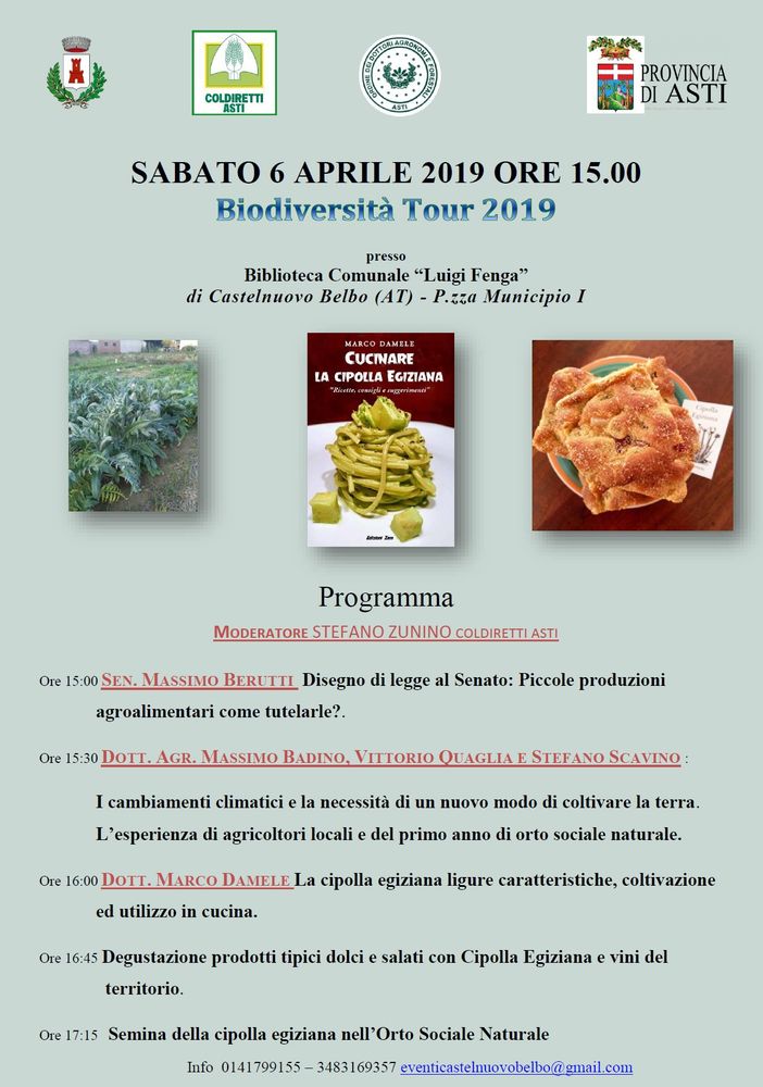 Castelnuovo Belbo: domani un convegno sulla biodiversità e tutela delle piccole produzioni agroalimentari