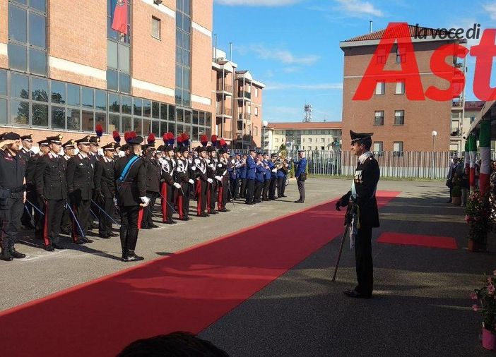 Il comandante Breda durante i festeggiamenti nel 2019