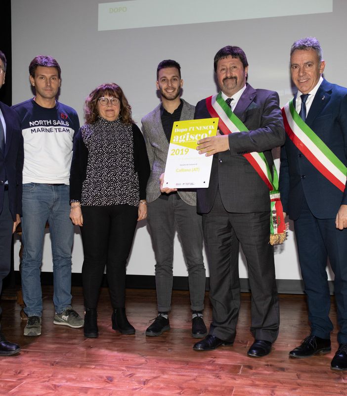 La squadra del Comune di Calliano con Roberto Cerrato e il sindaco di Fubine