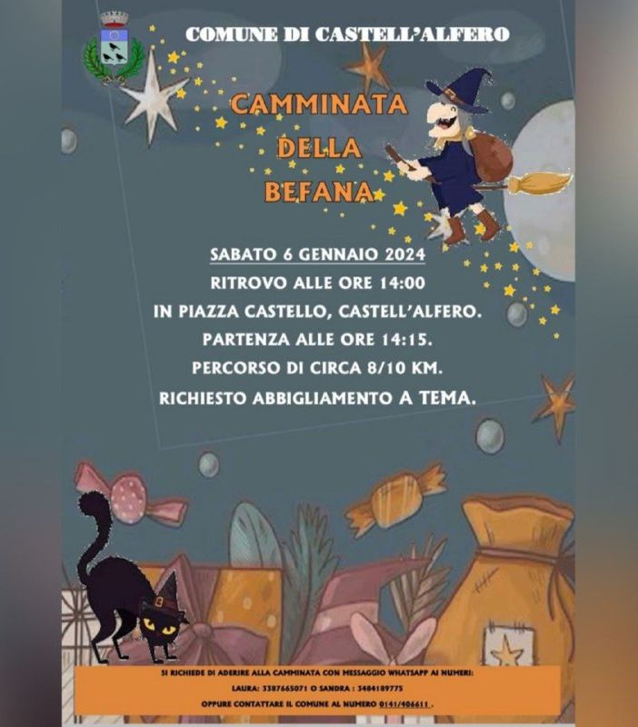 L'Epifania a Castell'Alfero con la &quot;Camminata&quot;, divertimento e musica