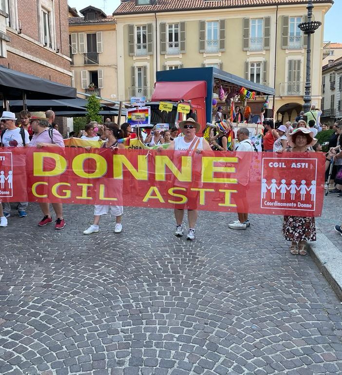 La partecipazione delle &quot;Donne CGIL Asti&quot; al Pride dello scorso luglio