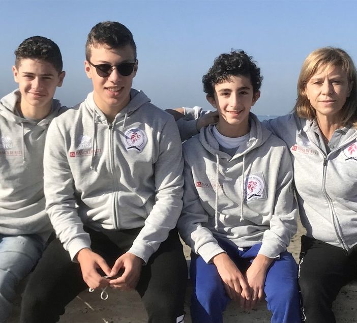 Da sinistra Leonardo Spinoso, Enrico Miroglio, Giosuè Fraglica ed il Tecnico M.Cristina Cirillo