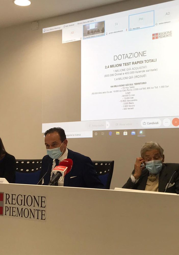 Tamponi rapidi, in Piemonte 2,4 milioni di test: “Testeremo Rsa, ospedali, scuole e privati” (VIDEO)